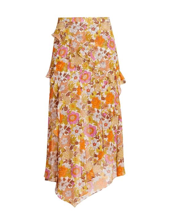 Veronica Beard Dresses & Skirts - Veronica Beard Eleonora Silk Ruffle Midi Skirt Floral Garden Boho 4